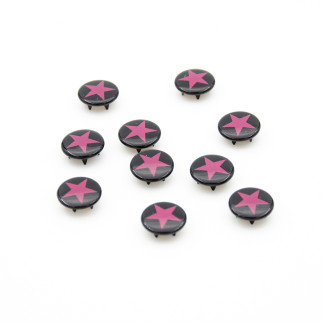 Snap fastener - Urmelis Stoffwelt - Sterndli berry on black
