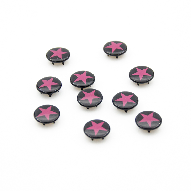 Snap fastener - Urmelis Stoffwelt - Sterndli berry on black