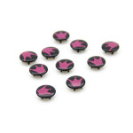 Boutons-pression - Urmeli - Couronne framboise sur noir