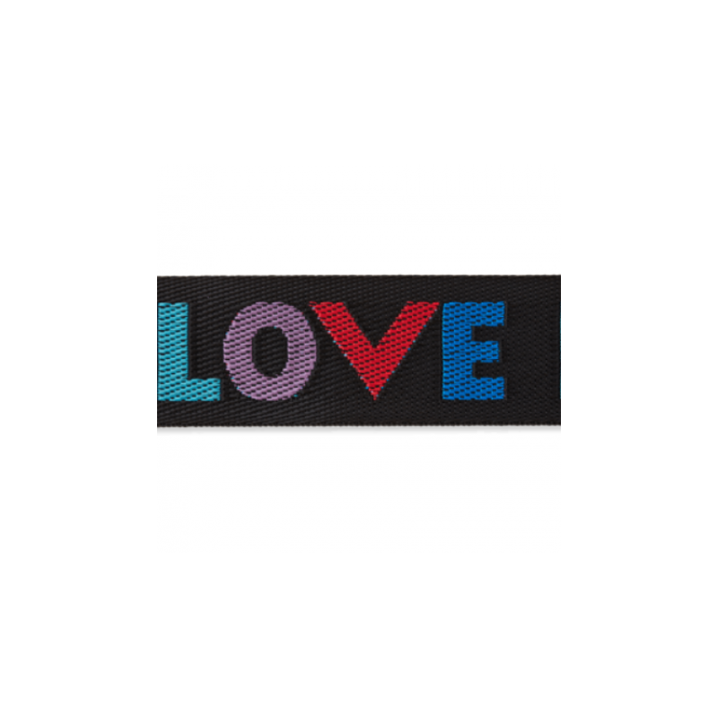 Bandoulière de sac Love 38 mm noire/colorée