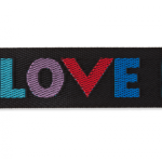 Taschengurtband Love 38mm schwarz/bunt