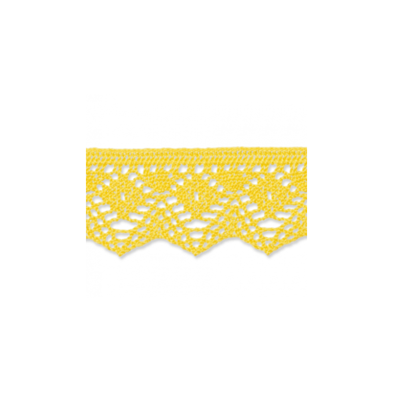 Bobbin lace 25mm yellow (uk)