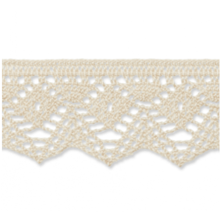 Bobbin lace 25mm light beige (uk)