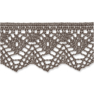 Bobbin lace 25mm dark grey (uk)