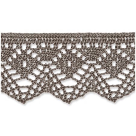 Bobbin lace 25mm dark grey (uk)