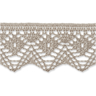 Bobbin lace 25mm mid grey (uk)