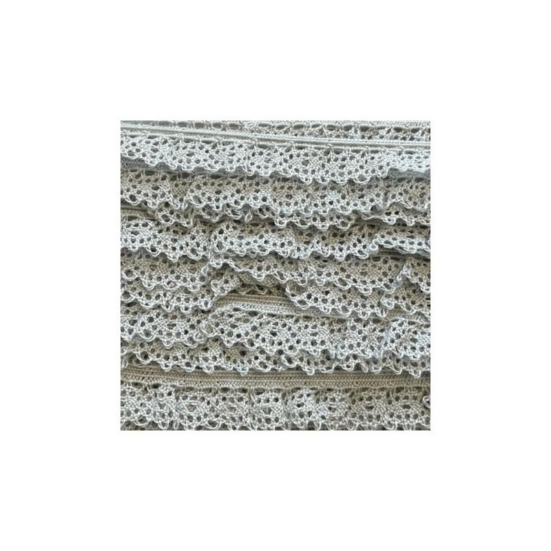 tissu de dentelle à volants 16 mm (l) gris clair
