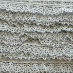 tissu de dentelle à volants 16 mm (l) gris clair