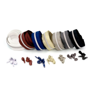 Fermeture éclair sans fin argent métallisé 6,5 mm 1 m avec 3 tirettes