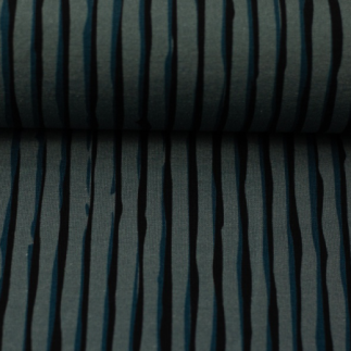 French Terry - T.Berger - Wood Stripes dusty blue