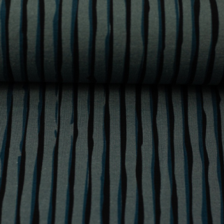 French Terry - T.Berger - Wood Stripes rauchblau