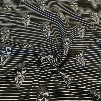 french terry - Miss by Julie Hipster skulll black