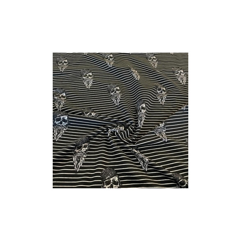 french terry - Miss by Julie Hipster skulll black
