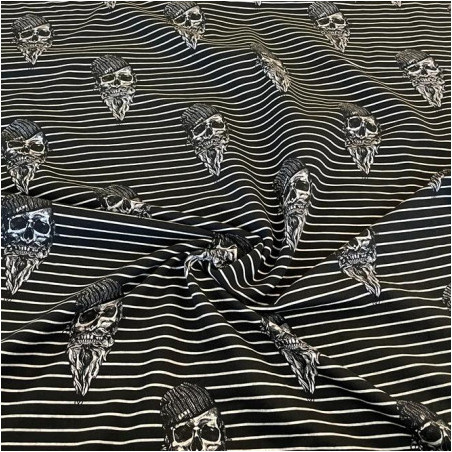 french terry - Miss by Julie Hipster skulll black