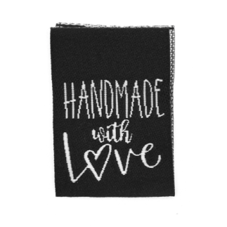 Woven Label - Handmade with Love noir