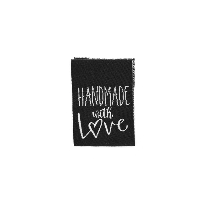 Woven Label - Handmade with Love noir