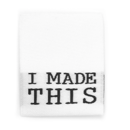 Woven Label - I made this blanc