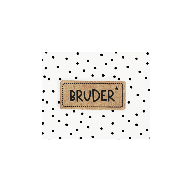 XL Kunstlederlabel - Bruder brown iron-on