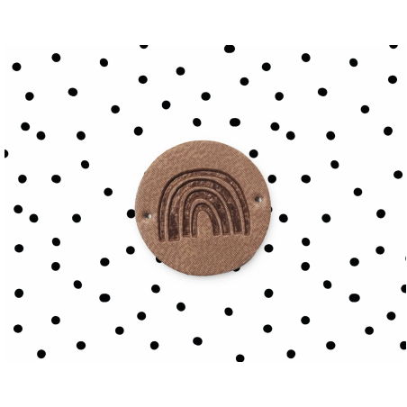 synthetic leather label - Mini rainbow "iron-on"