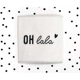 Woven Label - OH lala blanc