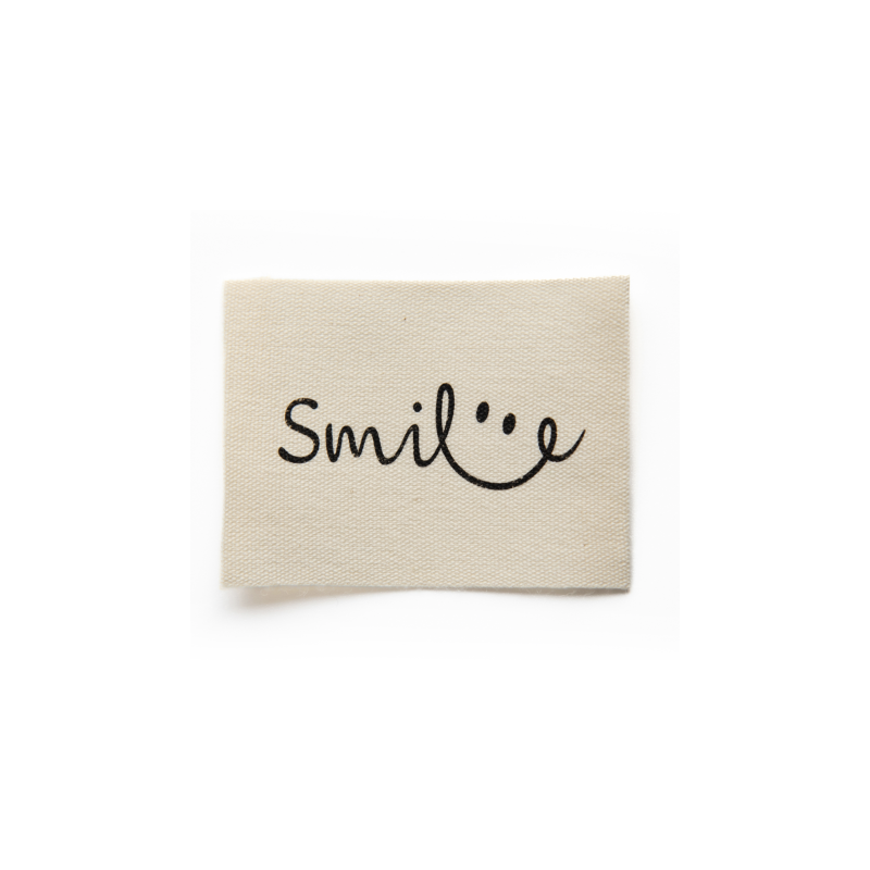 XXL Cotton label - Smile ecru