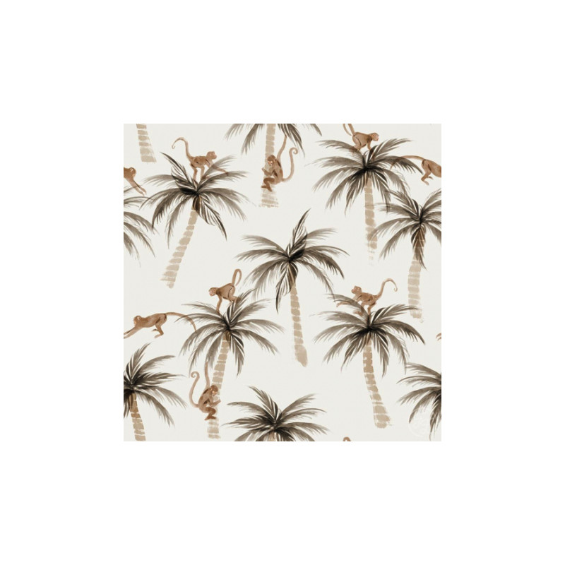 Badehosenstoff - Palms & Monkeys offwhite