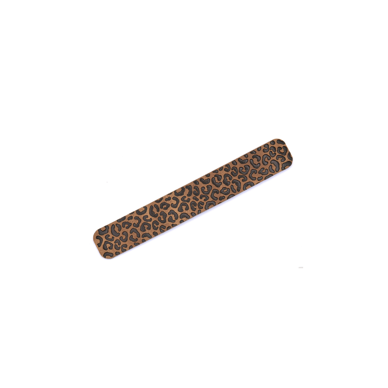 XXL synthetic leather label - foldable Leo brown