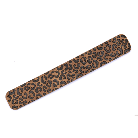 XXL synthetic leather label - foldable Leo brown