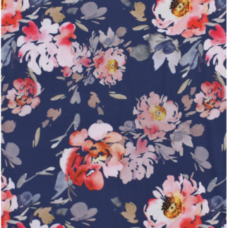 softshell - Fleurs bleu foncé
