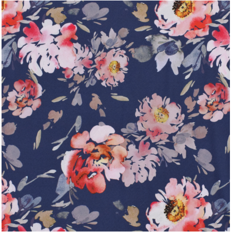 softshell - Fleurs bleu foncé