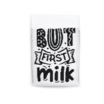 Woven Label - But first milk blanc