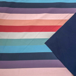 Softshell - Block stripes navy/mint/nude