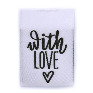 Woven Label - with love weiss