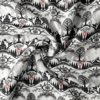 Cotton satin - paper cut "Wiesenberg" white