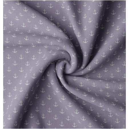 Woven Cotton - Mini anchor lilac