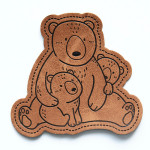 Étiquette similicuir XXL - Bearfamily marron