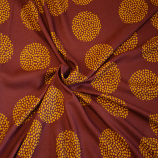 Leftover - Viscose - Hilco Webware Sabi big dots terra 170cm