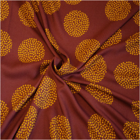 Viscose tissée - Hilco Sabi big dots terra