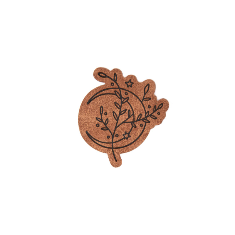 XXL synthetic leather label - Boho moon brown XXL synthetic leather label - Boho moon brown