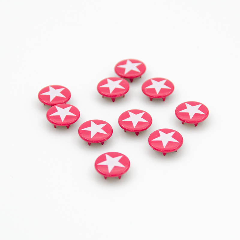 Snap-on Button - Urmelis Stoffwelt - Star raspberry