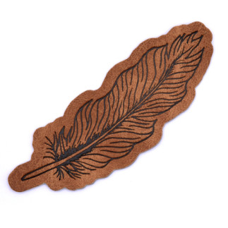 Étiquette similicuir XXL - Marron plume