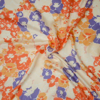 viscose - Tissu tissé Hilco Xenia Blümchen jaune clair