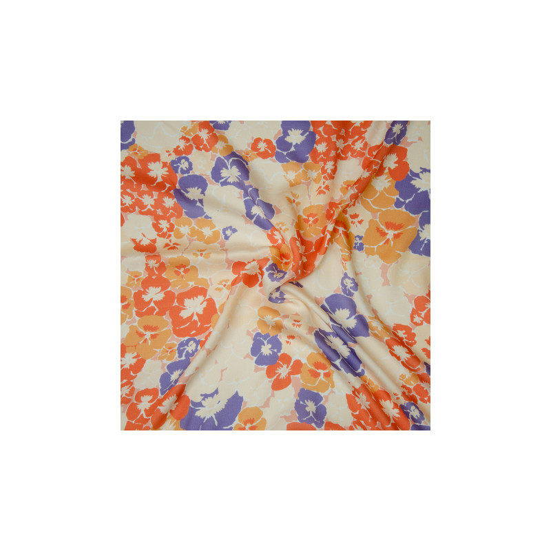 viscose - Hilco woven fabric Xenia Blümchen light yellow