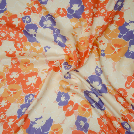 viscose - Hilco woven fabric Xenia Blümchen light yellow