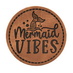 XXL synthetic leather label - Mermaid vibes round brown