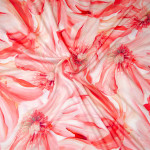 Leftover - viscose - Hilco woven fabric Mira flowers coral 44cm