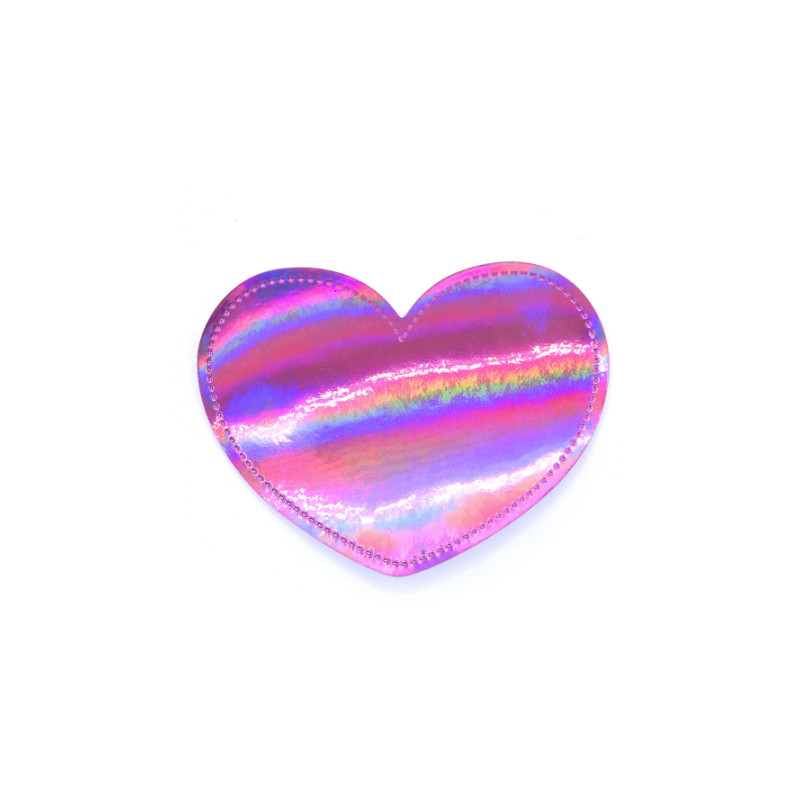 XXL Label - Shining heart pink irisierend