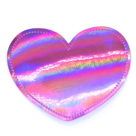 XXL Label - Shining heart pink irisierend