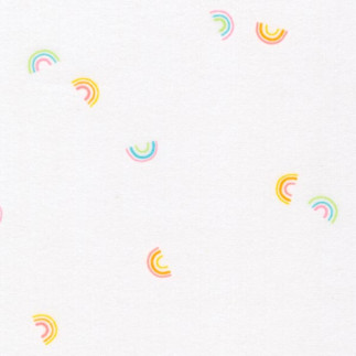 Flanelle - Cozy Cotton mini Rainbows blanc