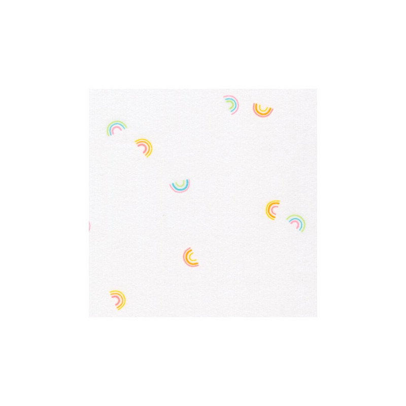 Flannel - Cozy Cotton mini Rainbows white